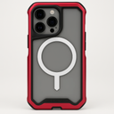 Ghostek Atomic Slim Iphone 13 Case - Clear Back With Heavy-Duty Aluminum Metal Bumper Shockproof Iphone 13 Magsafe Case - Non-Slip Grip Wireless Charging Compatible Case For Iphone 13 2021 (6.1")(Red)