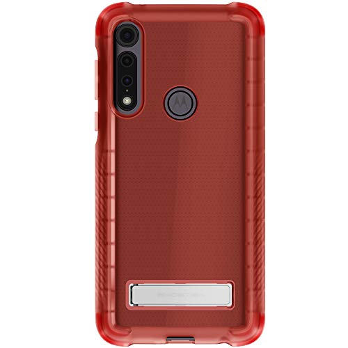Ghostek Covert Moto G Power Clear Case With Stand Super Slim Thin Shockproof Design Heavy Duty Protection Hand Gripper Bumper Wireless Charging Compatible For 2020 Moto G Power (6.4 Inch) - (Pink)