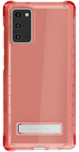 Ghostek Covert Galaxy Note 20 Clear Case With Kickstand And Secure Hand Grip Bumper Super Thin Slim Fit Design And Wireless Charging Compatible Cover For 2020 Galaxy Note20 5g (6.7 Inch) - (Pink)
