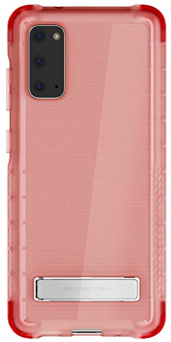 Ghostek Covert Galaxy S20 Clear Case With Built-In Stand And Secure Hand Grip Bumper Super Thin Slim Fit Design And Wireless Charging Compatible Phone Cover For 2020 Galaxy S20 5g (6.2 Inch) - (Pink)