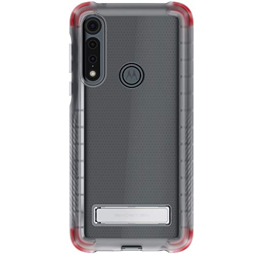 Ghostek Covert Moto G Power Clear Case With Stand Super Slim Thin Shockproof Design Heavy Duty Protection Hand Gripper Bumper Wireless Charging Compatible For 2020 Moto G Power (6.4 Inch) - (Clear)