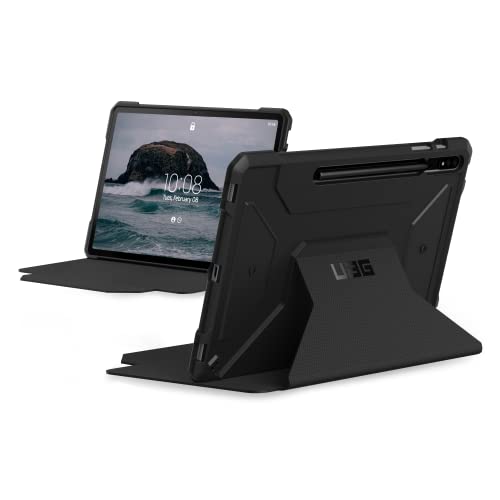 Urban Armor Gear Uag Designed For Galaxy Tab S8 11-Inch (Sm-X700 & Sm-X706) Case Rugged Multi-Angle Viewing Folio Stand Metropolis Heavy Duty Protective Cover, Black