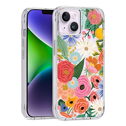 Rifle Paper Co. Iphone 14 Plus Case [Compatible With Magsafe] [10ft Drop Protection] Cute Iphone Case 6.7" With Floral Pattern, Anti-Scratch Tech, Shockproof Material, Slim Fit - Garden Party Blush