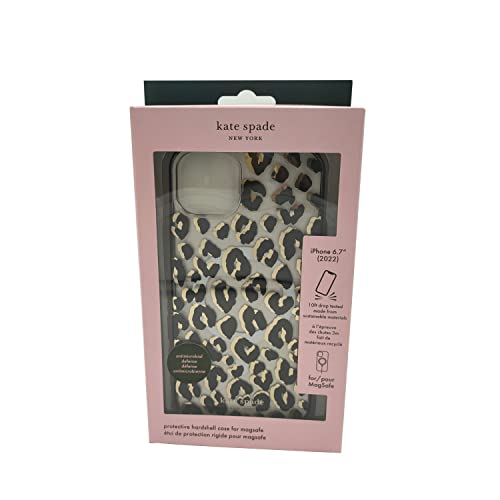 KATE SPADE NEW YORK PROTECTIVE HARDSHELL CASE COMPATIBLE WITH MAGSAFE FOR APPLE IPHONE 14 PLUS - CITY LEOPARD BLACK [KSIPH-236-CTLB]