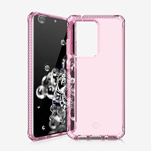 Itskins Spectrum Clear Protective Phone Case Compatible With Samsung Galaxy S20 Ultra, Slim Hybrid Case, Anti-Yellowing, And Heavy Duty Shockproof Cover, Military Phone Case | Light Pink