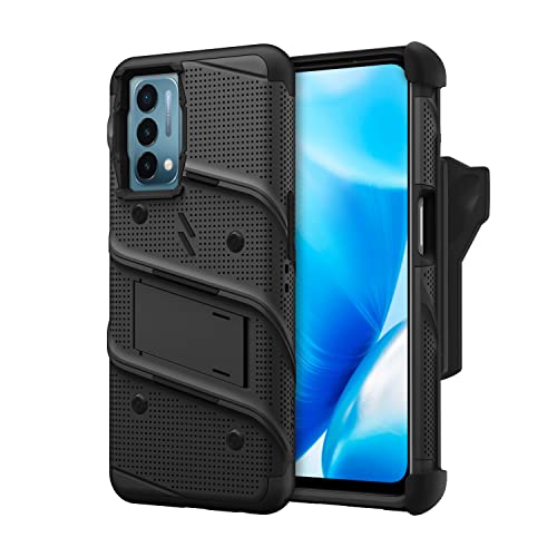 Zizo Bolt Bundle For Oneplus Nord N200 5g Case With Screen Protector Kickstand Holster Lanyard - Black