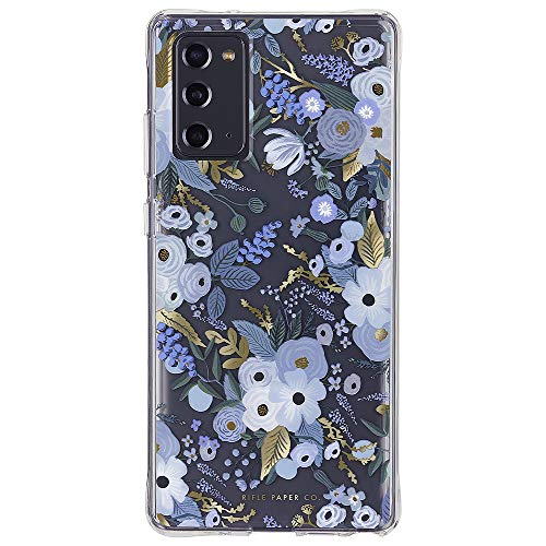 Rifle Paper Co. Case For Samsung Galaxy Note 20 5g - Floral Design - 10ft Drop Protection - 6.7 Inch - Garden Party Blue