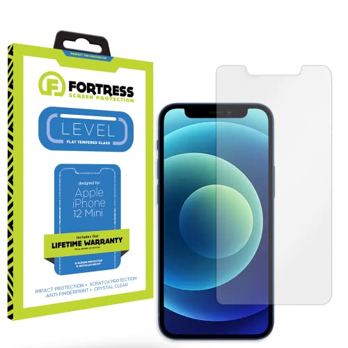 Fortress Compatible With Iphone 12 Mini Screen Protector [9h Tempered Glass] Anti-Scratch, Impact Protection [Lifetime Replacements] Anti-Fingerprint
