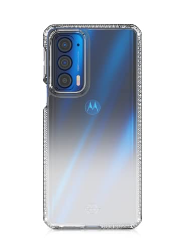 Itskins Hybrid // Ombre Protective Phone Case Compatible With Moto Edge (2021), Slim Hybrid Case, Anti-Yellowing, And Heavy Duty Shockproof Cover, Military Phone Case - Glacier