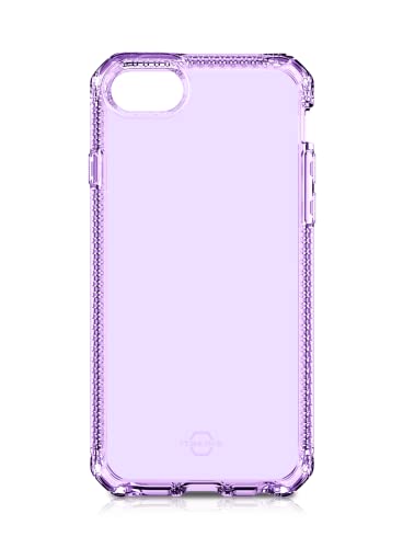 Itskins Spectrum Clear Protective Phone Case Compatible With Iphone Se / 8/7, Slim Hybrid Case, Anti-Yellowing, And Heavy Duty Shockproof Cover, Military Phone Case | Light Purple