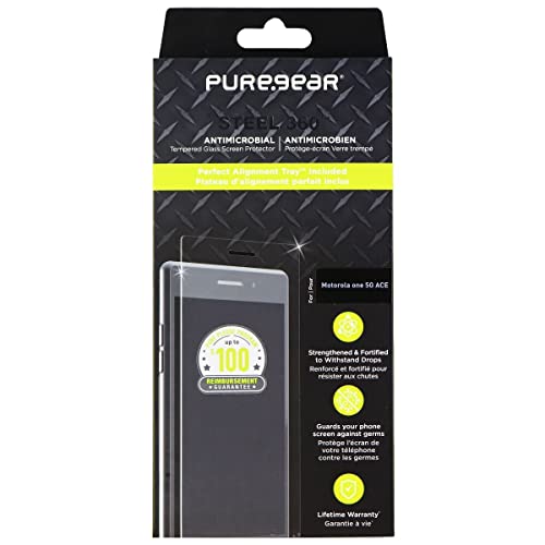 Puregear Steel 360 Tempered Glass + Install Tray For Motorola One 5g Ace - Clear