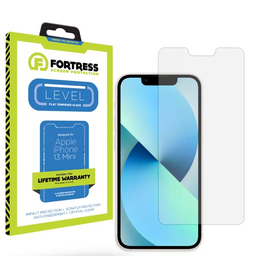 Fortress Compatible With Iphone 13 Mini Screen Protector [9h Tempered Glass] Anti-Scratch, Impact Protection [Lifetime Replacements] Anti-Fingerprint
