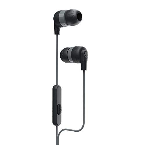 Skullcandy Ink’D+ Wired Earbuds With 3.5mm Aux Plug, Noise Isolating Fit, In-Line Microphone Call And Track Control, Ear Gel Sizes Included For Custom Fit, Convenient For Travel - Black