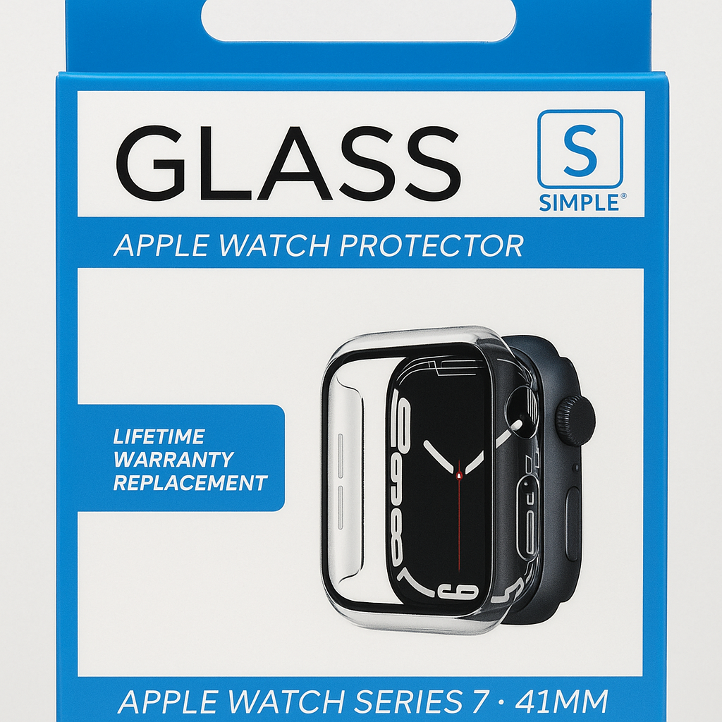 "Simple Protection Tempered Glass W/ Clear Pc Bumper 41mm "
