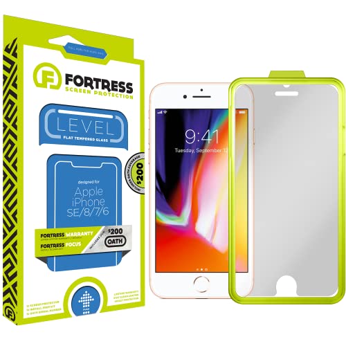 Fortress Compatible With Iphone Se/8/7/6/6s Screen Protector With $200 Device Coverage + Easy Installation Tool [9h Tempered Glass] Anti-Scratch, Drop Protection [Lifetime Replacements]