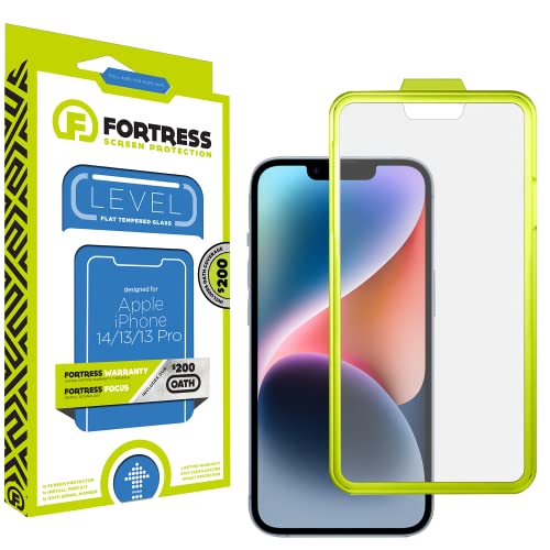 Fortress Compatible With Iphone 14/13/13 Pro Screen Protector With $200 Device Coverage + Easy Installation Tool [9h Tempered Glass] Anti-Scratch, Drop Protection [Lifetime Replacements]