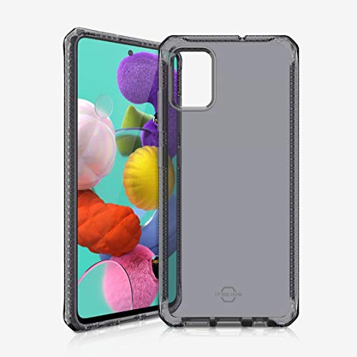 Itskins Spectrum Clear Protective Phone Case Compatible With Galaxy A51, Slim Hybrid Case, Anti-Yellowing, And Heavy Duty Shockproof Cover, Military Phone Case - Smoke