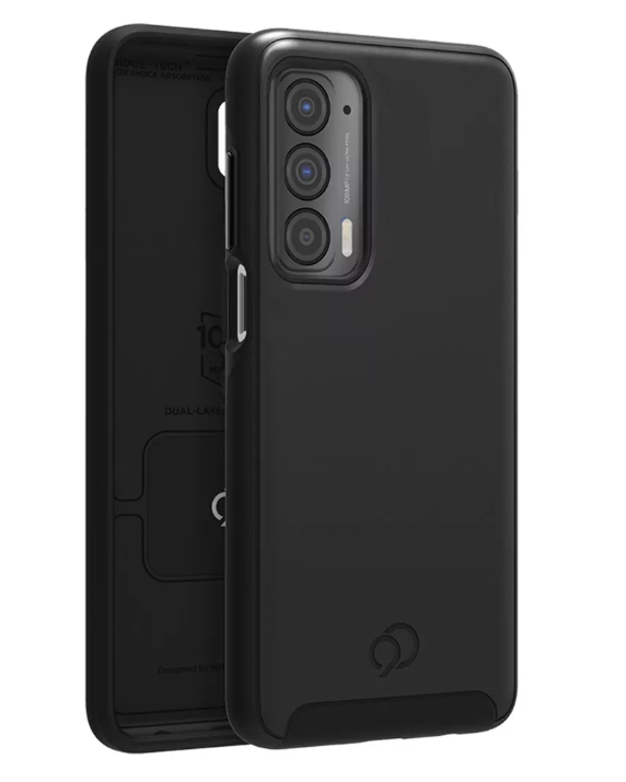 Balajiwireless Nimbus9 Cirrus 2 Moto Edge 2021 Case With Integrated Mounting System, Black, Tpu And Polycarbonate, Military Matte Finish