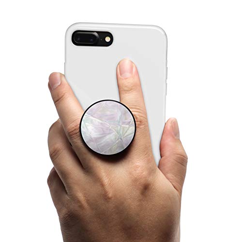 Collapsible Magnet Phone Grip, Stand, And Mount-Flexible Soft Middle Allows For A Comfortable Fit-Mounts To Any Metal Surface. Cell Phone Grips By Coolgrips- Opal Marble