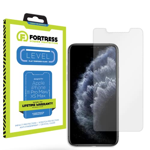 Fortress Compatible With Iphone 11 Pro Max/Xs Max Screen Protector [9h Tempered Glass] Anti-Scratch, Impact Protection [Lifetime Replacements] Anti-Fingerprint