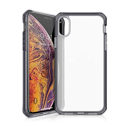 Itskins - Hybrid Frost Protective Phone Case Compatible With Iphone Xs Max, Slim Hybrid Case, Anti-Yellowing, And Heavy Duty Shockproof Cover, Military Phone Case | Black And Transparent