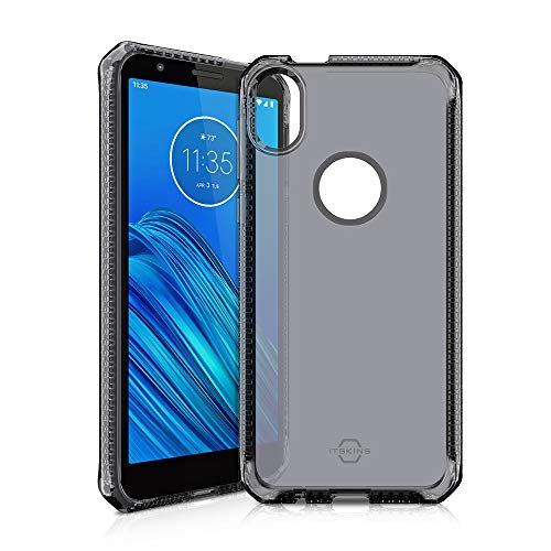Itskins Spectrum // Clear Protective Phone Case Compatible With Moto E6, Slim Hybrid Case, Anti-Yellowing, And Heavy Duty Shockproof Cover, Military Phone Case - Smoke