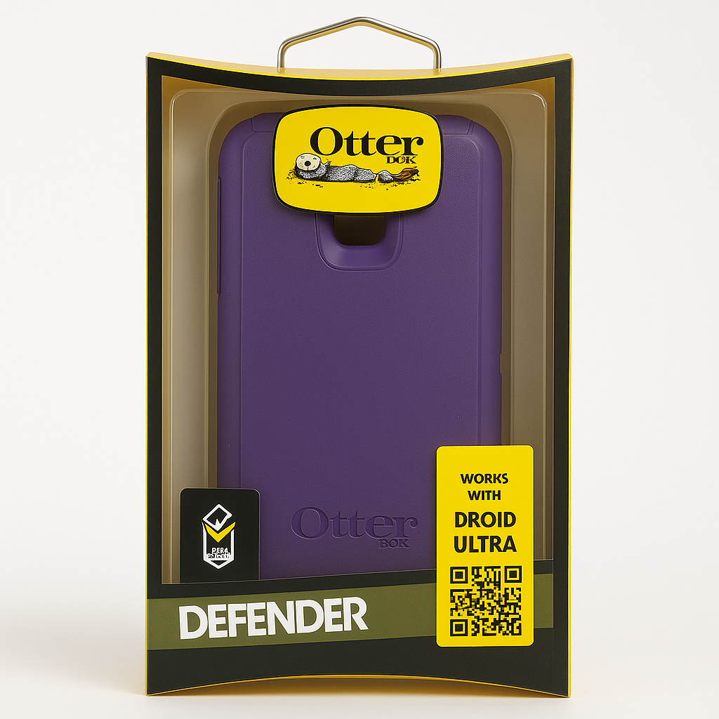 Otterbox Defender Series Case For Motorola Droid Ultra - Retail Packaging - Blue/Purple