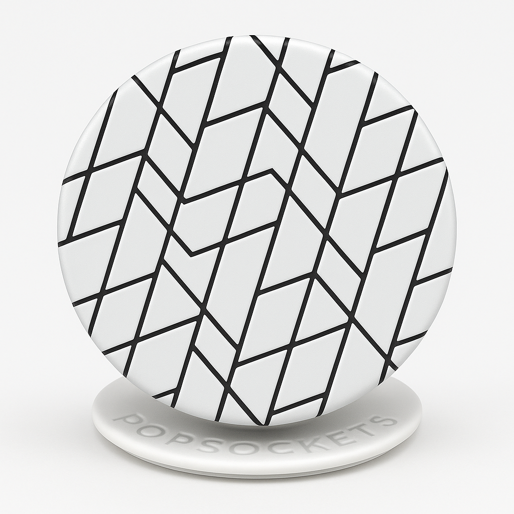 Popsockets: Popgrip With Swappable Top For Phones And Tablets - Urban Geo Black White Trapezoid