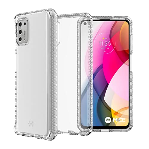 Itskins Spectrum // Clear Protective Phone Case Compatible With Moto G Stylus (2021) Usa Version, Slim Hybrid Case, Anti-Yellowing, And Heavy Duty Shockproof Cover, Military Phone Case - Transparent