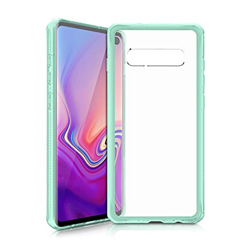 Itskins Hybrid Frost Protective Phone Case Compatible With Samsung Galaxy S10 Plus, Slim Hybrid Case, Anti-Yellowing, Heavy Duty Shockproof Cover, Military Phone Case | Tiffany Green & Transparent
