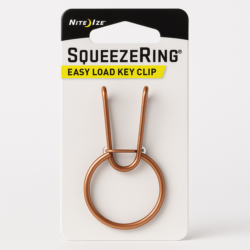 Nite Ize Squeezering, Easy Load Key Clip, Squeeze To Load Split Ring, Copper