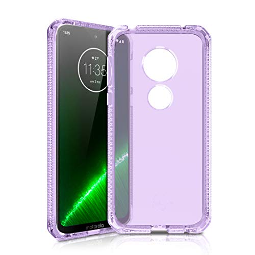 Itskins Spectrum // Clear Compatible With Moto G7 Play, Protective Phone Case, Slim Hybrid Case, Anti-Yellowing, And Heavy Duty Shockproof Cover, Military Phone Case - Light Purple
