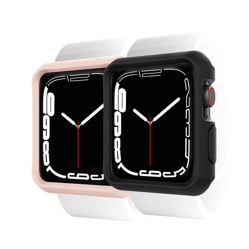 Itskins Spectrum // Solid For Apple Watch Series Se 6/5/4 (40mm), Shockproof Protective Bumper Cover, Anti-Slip, Lightweight Military Rugged Case (No Screen Protector) - Black