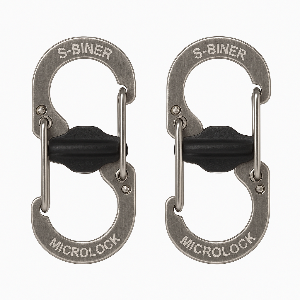Nite Ize S-Biner Microlock, Locking Key Holder, Stainless-Steel 2-Pack