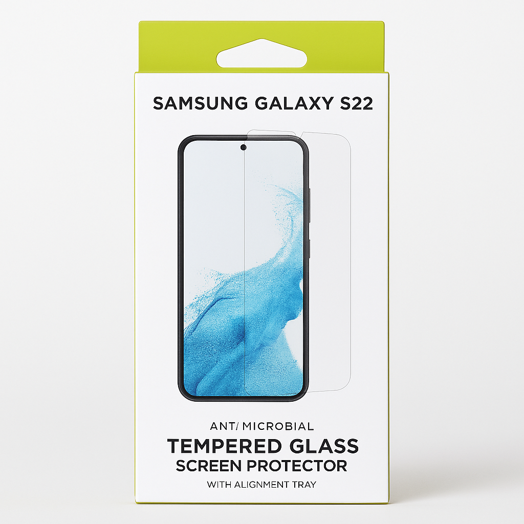 Puregear Samsung Galaxy S22 Steel 360 Antimicrobial Tempered Glass Screen Protector With Alignment Tray