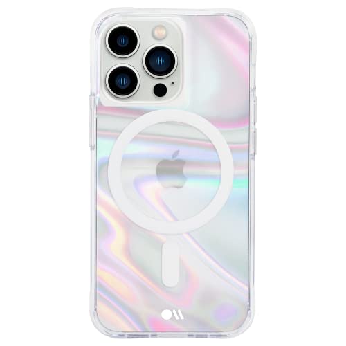 Case-Mate Soap Bubble Iphone 13 Pro Case [10ft Drop Protection] [Compatible With Magsafe] - Luxury Phone Case For Iphone 13 Pro - Iridescent Swirl Effect, Anti-Scratch, Shockproof, Slim - Iridescent