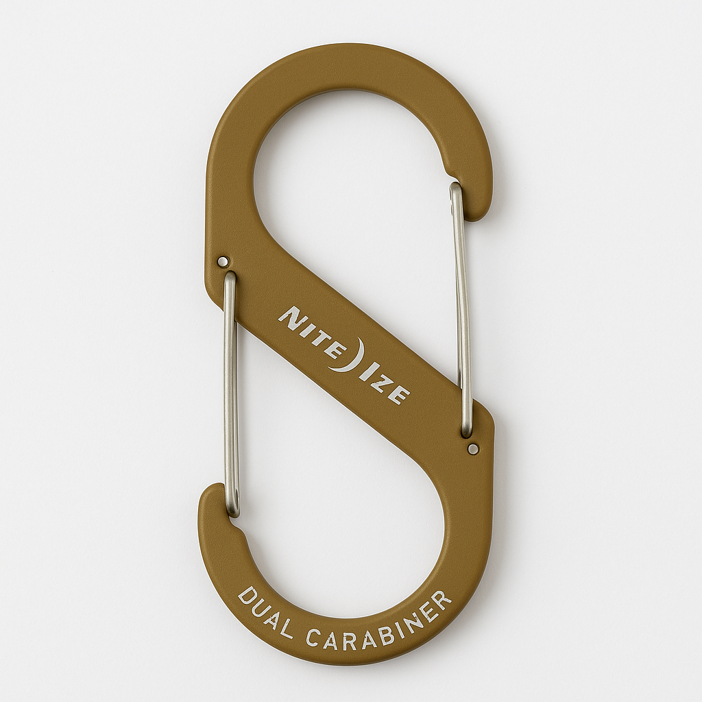 Nite Ize S-Biner Size #2 Dual Carabiner, Strong Glass-Filled Nylon Plastic, Coyote