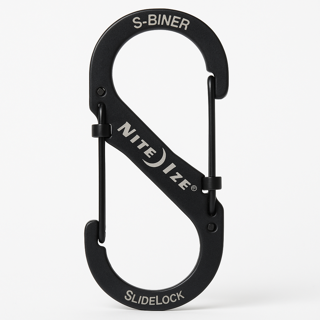 Locking Carabiner, 2 In., Steel, Black