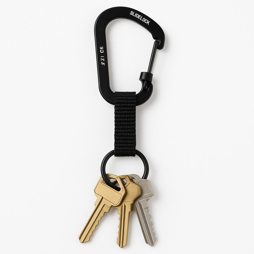 Nite Ize Cslw3-01-R6 Slidelock Ring, Aluminum Locking Carabiner Key, 3-25lb Capacity, Black