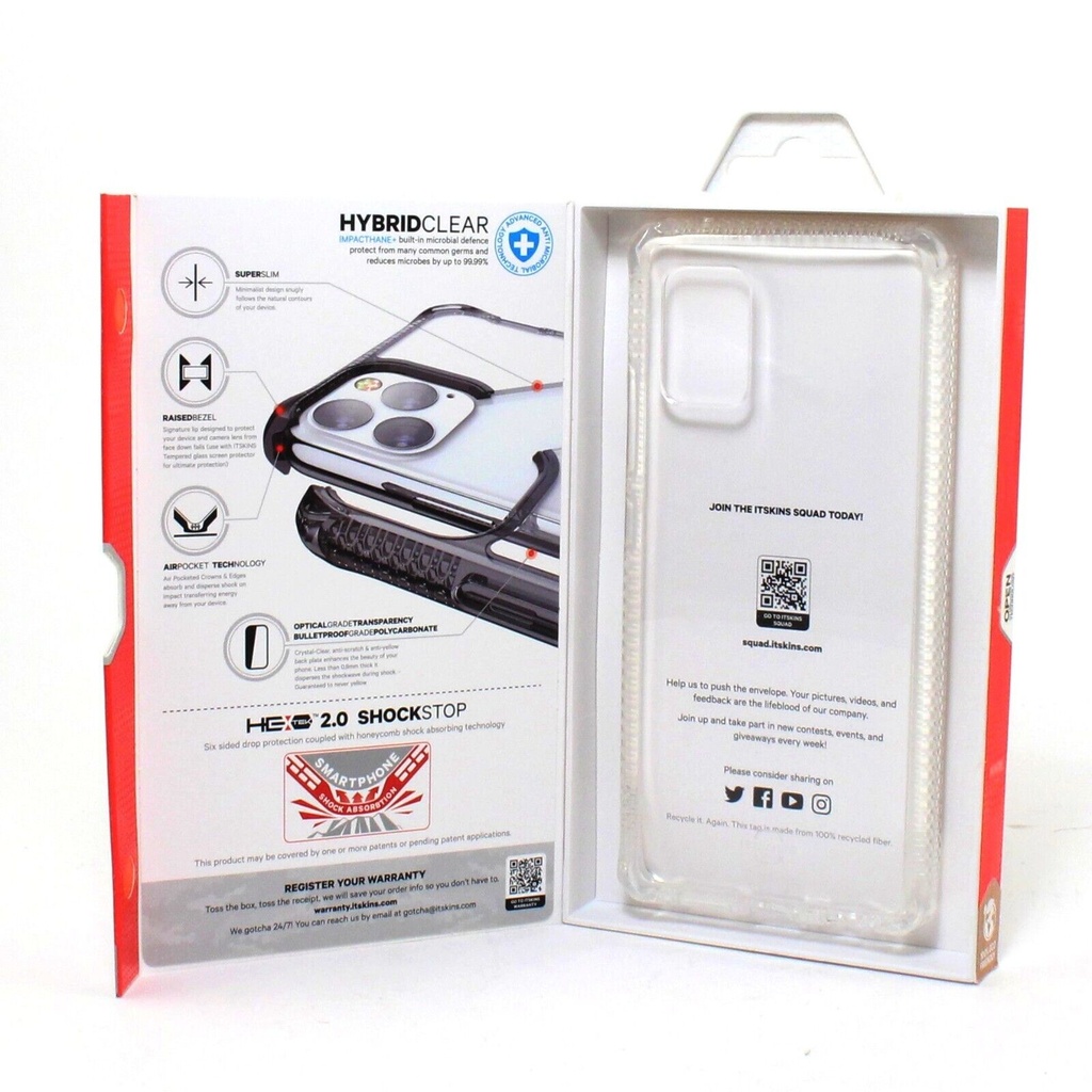 ITSKINS SG7G-HBMKC-TRSP HYBRID CLEAR CASE FOR SAMSUNG A71 5G (CLEAR)