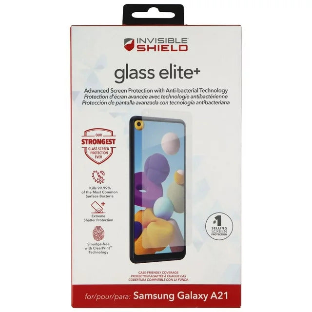 Invisible Shield Zagg Glass Elite Plus - Maximum Impact Screen Protector For Galaxy A21