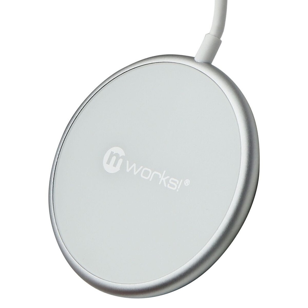 Mworks! Mpower! (15w) Magnet Wireless Charger For Smartphones - White