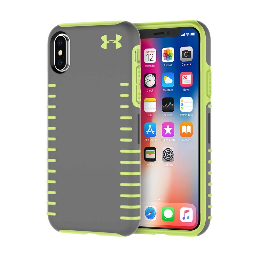 Under Armour UA Protect Grip Case for iPhone Xs & iPhone X - Graphite/Quirky Lime
