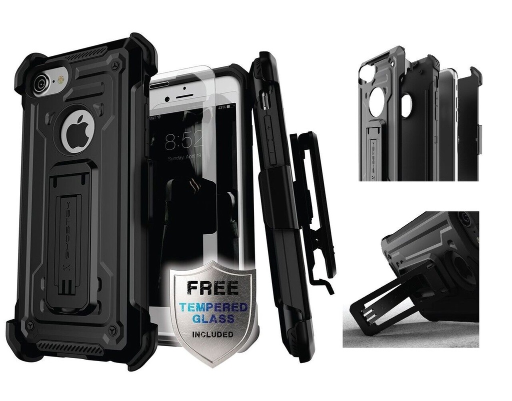 GHOSTEK IRON ARMOR 2 CASE FOR APPLE IPHONE 8/7 - BLACK