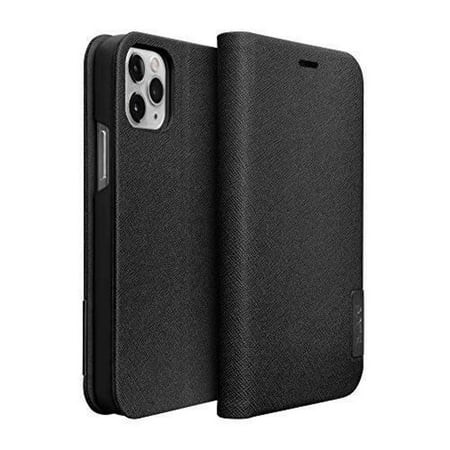 Laut - Prestige Folio Case Compatible With Iphone 12 Mini | 2x Internal Card Slots | Saffiano Vegan Leather | Flip Stand Function - Black