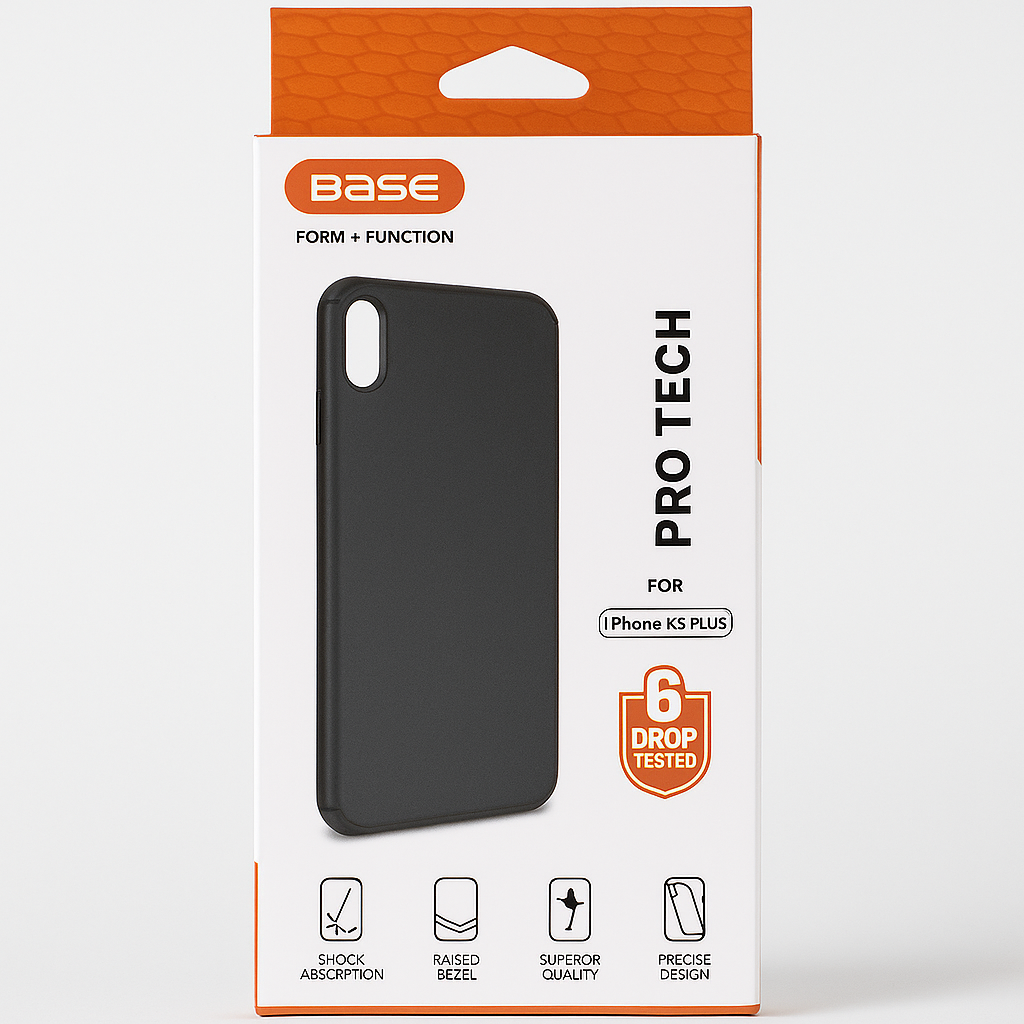 Base Pro Tech Rugged Armor Protective Case For Iphone Xs Max - Black
