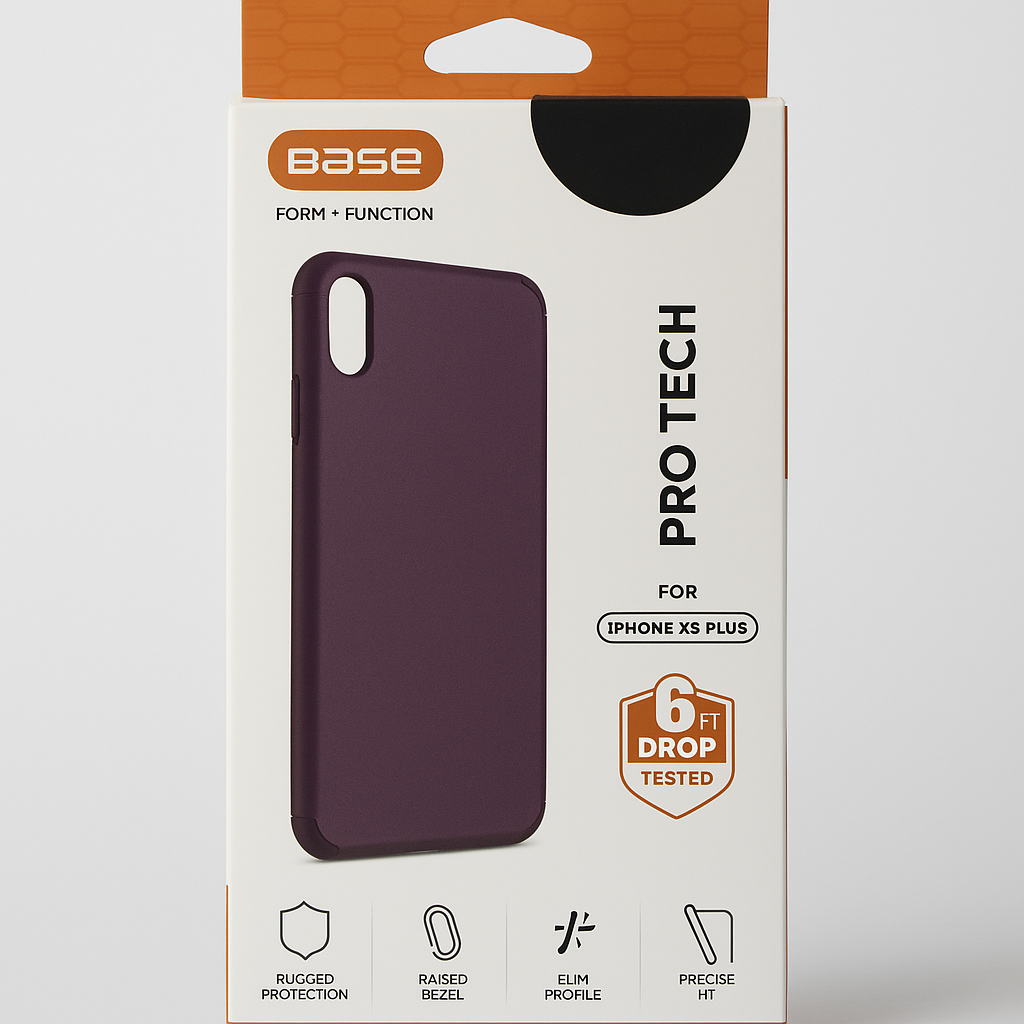 Base Pro Tech Rugged Armor Protective Case For Iphone Xs Max - Purple