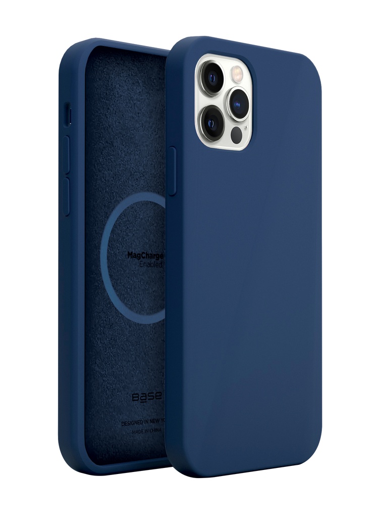 Base Magsafe Compatible Liquid Silicone Case Iphone 12 Pro Max - Blue