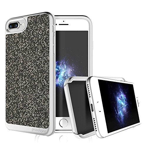 Apple Iphone 7 Plus Case, Prodigee [Fancee] Silver For Iphone 7 Plus (2016) 5.5" Cell Phone Case W/ Dazzling Sparkle Glitter Back