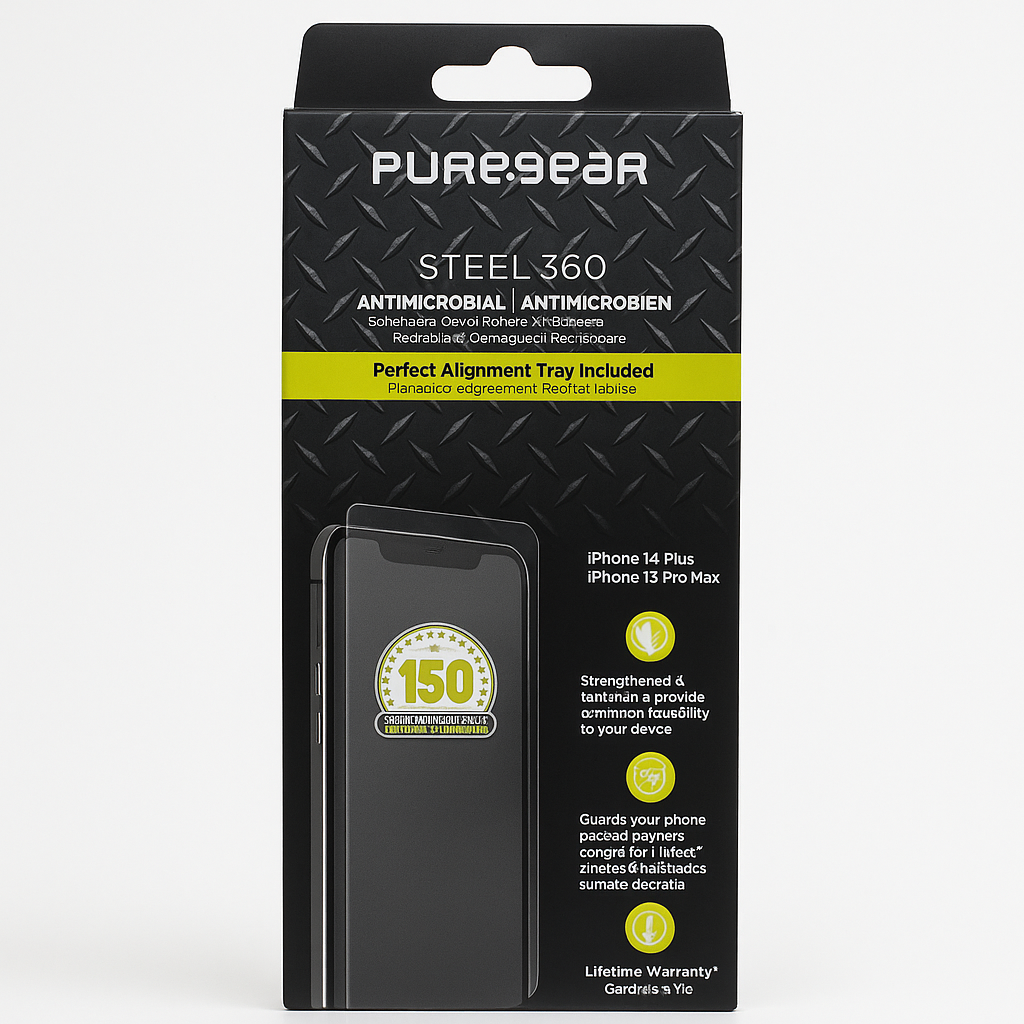 Puregear Steel 360 Screen Protector For Iphone 14 Plus & 13 Pro Max
